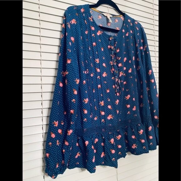 Matilda Jane Floral Print Blouse Top Long Sleeve Large - Picture 5 of 14